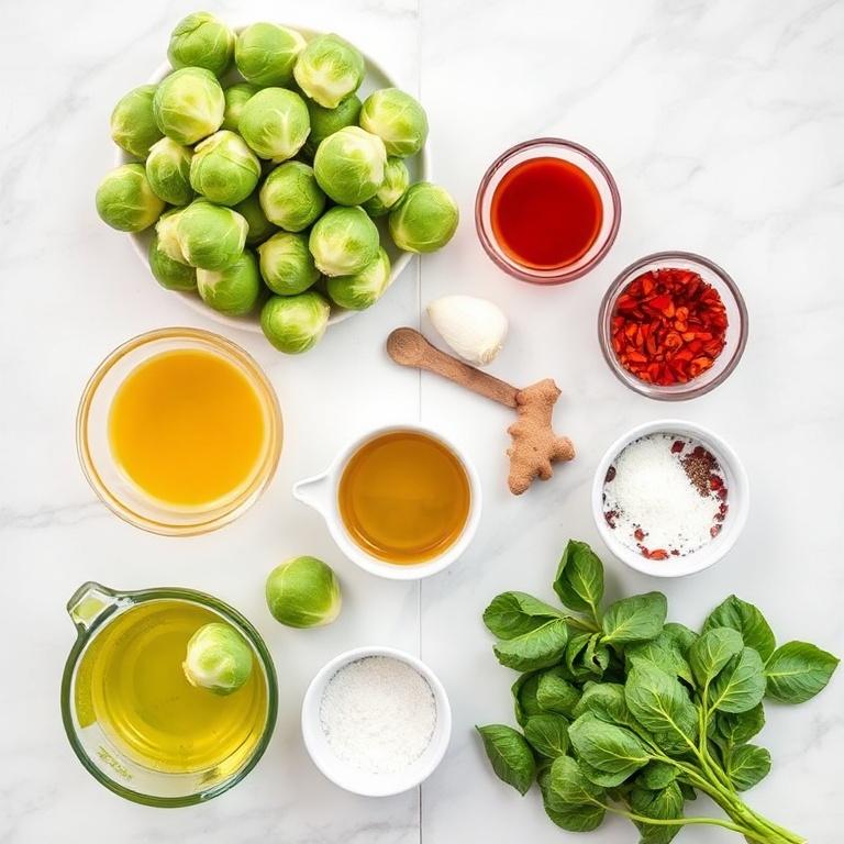 Raw ingredients for Air Fryer Brussels Sprouts
