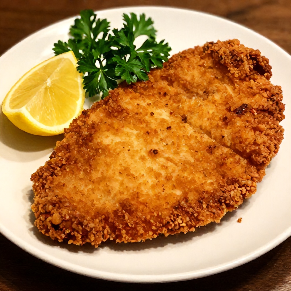Plated Air Fryer Chicken Cutlets
