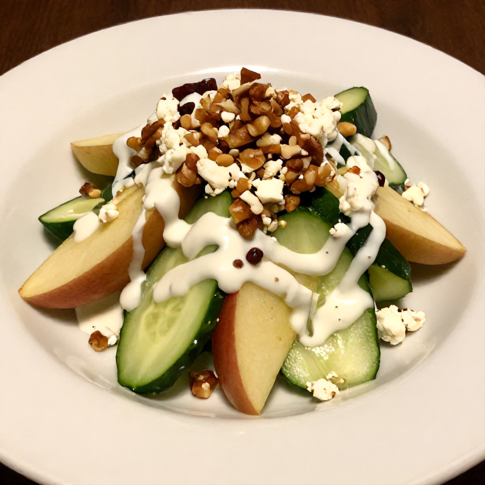 Apple cucumber salad on a plate