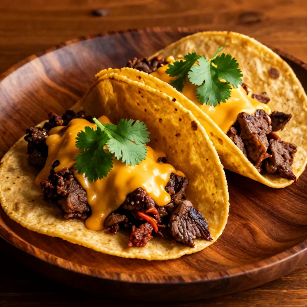 Plated Pot Birria Tacos with crispy tortillas, melted cheese, and fresh cilantro