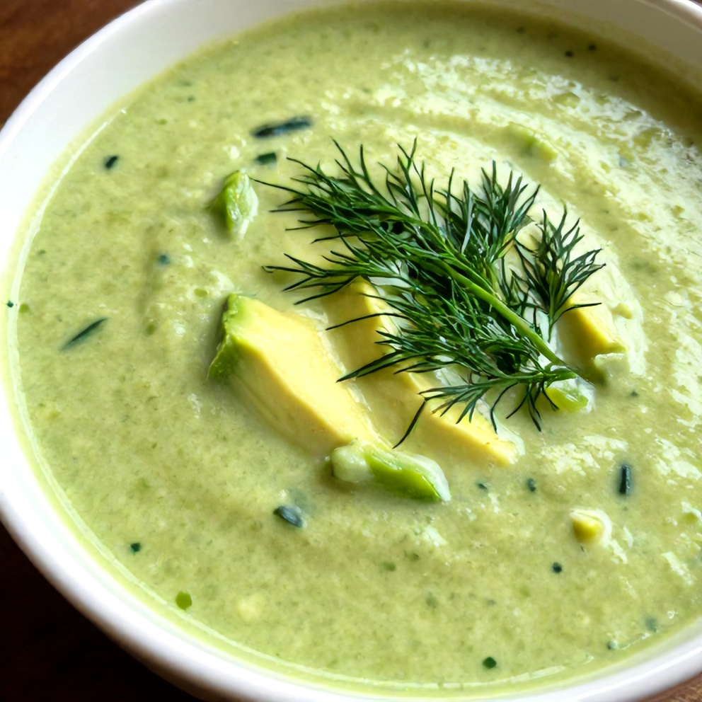 chilled cucumber avocado soup