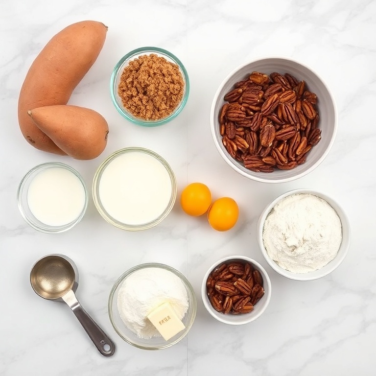 Raw Ingredients for Classic Sweet Potato Casserole
