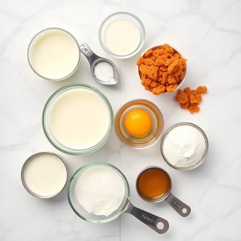 Raw Ingredients for Creamy Carrot Cake Ice Cream