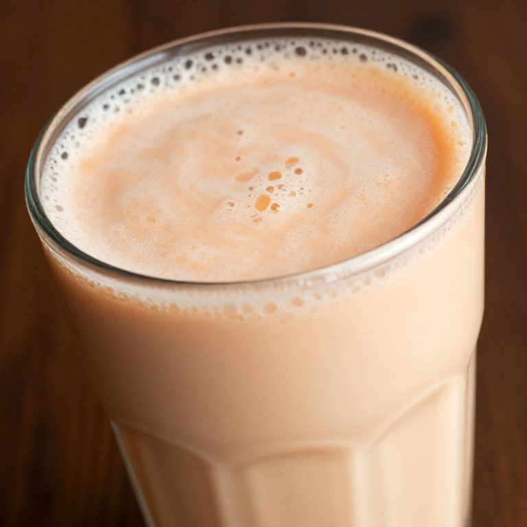 creamy peach protein shake