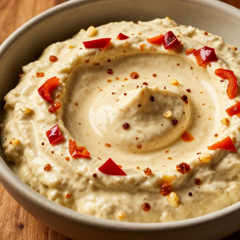 creamy roasted red pepper and garlic dip