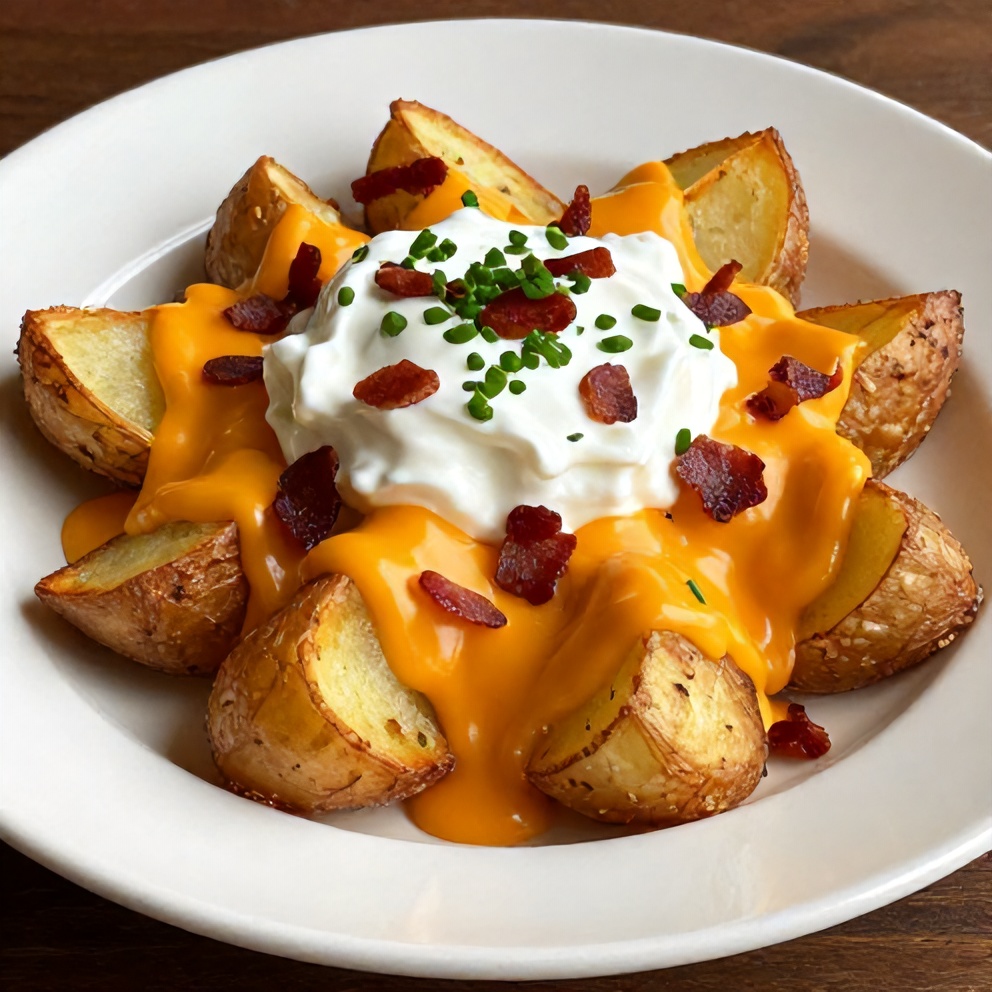 Plated Crispy Baked Potato Skins