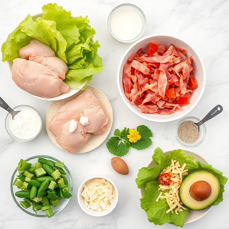 Raw ingredients for Chicken Bacon Ranch Wrap