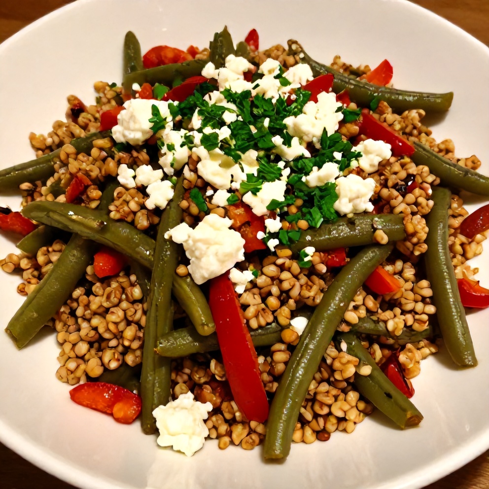 Green Bean Quinoa Salad with Red Pepper and Feta