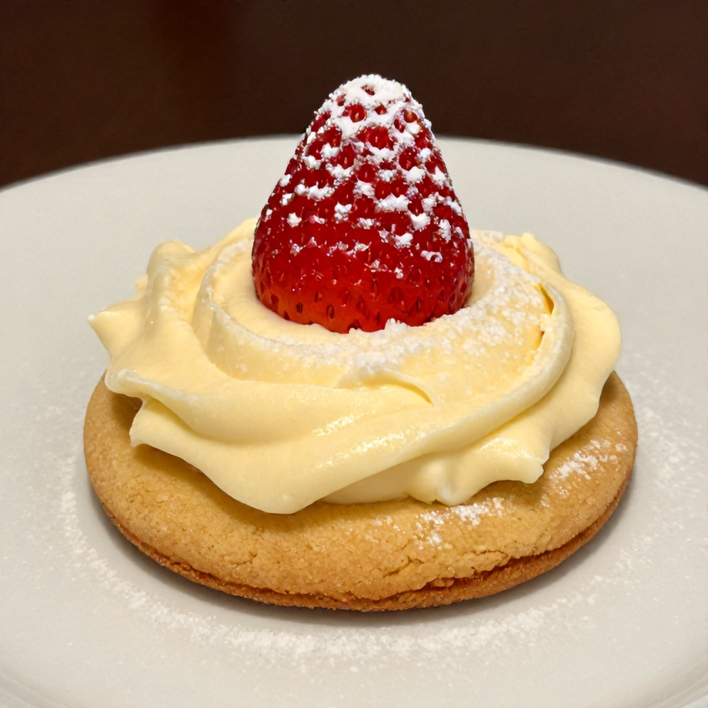 Plated Strawberry Cheesecake Cookies with Cream Cheese Frosting