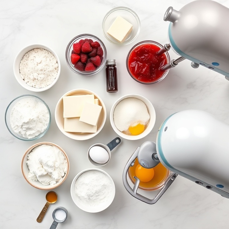 Raw Ingredients for Strawberry Cheesecake Cookies