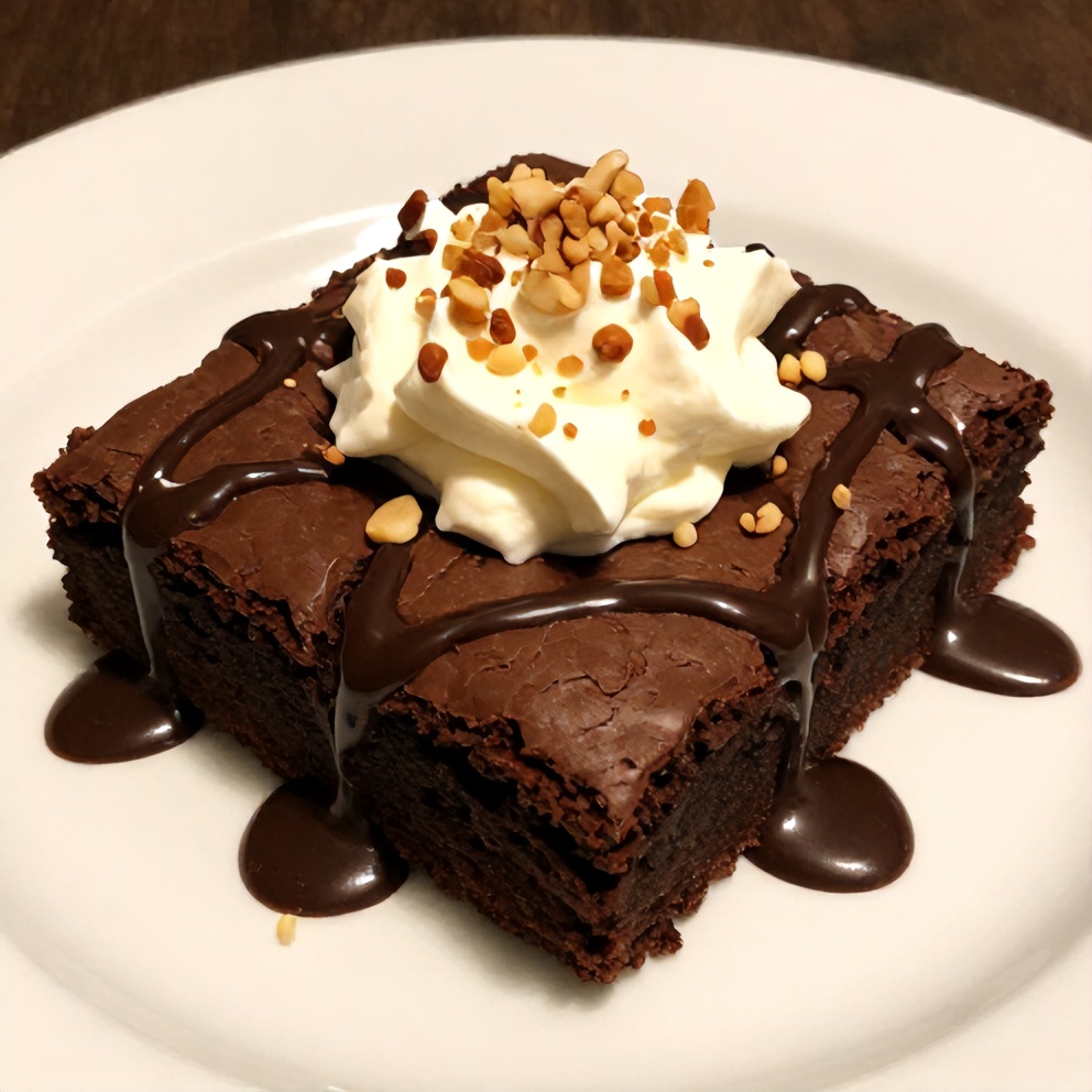 Dr Pepper Brownies with Chocolate Sauce