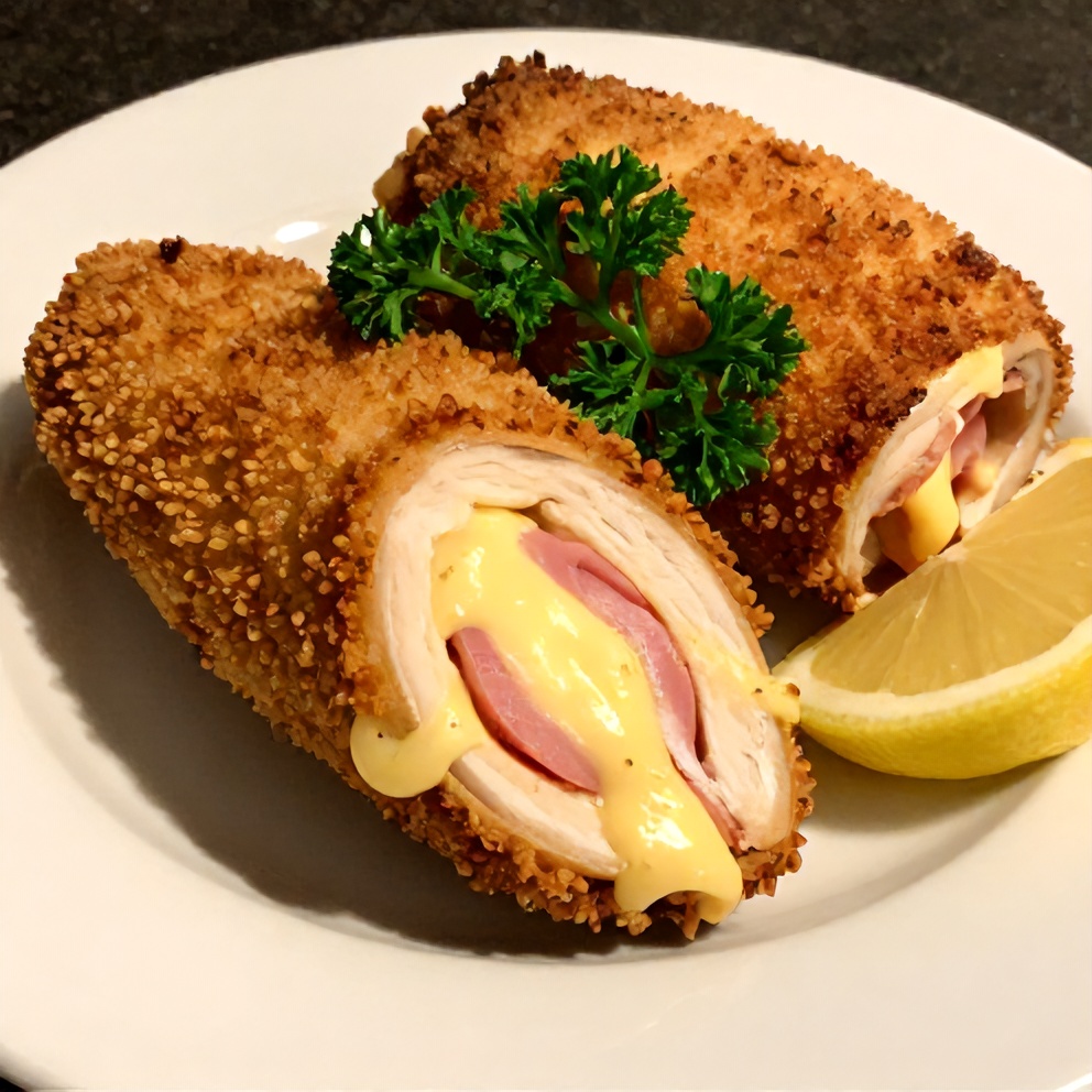 Plated Baked Chicken Roll Ups with Side Salad