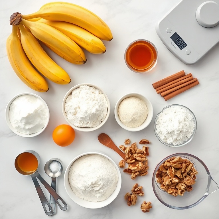 Raw ingredients for cinnamon banana fritters