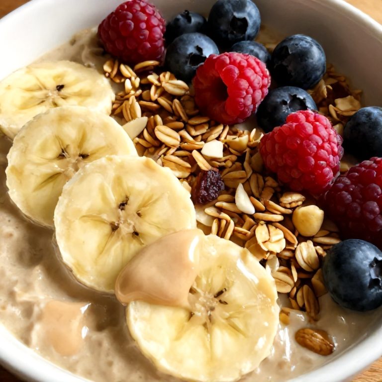Easy Banana Peanut Butter Oat Smoothie Bowl