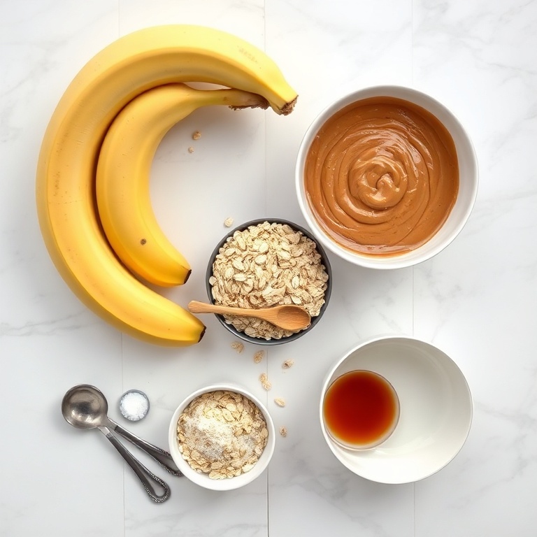 Ingredients for Banana Peanut Butter Oat Smoothie Bowl
