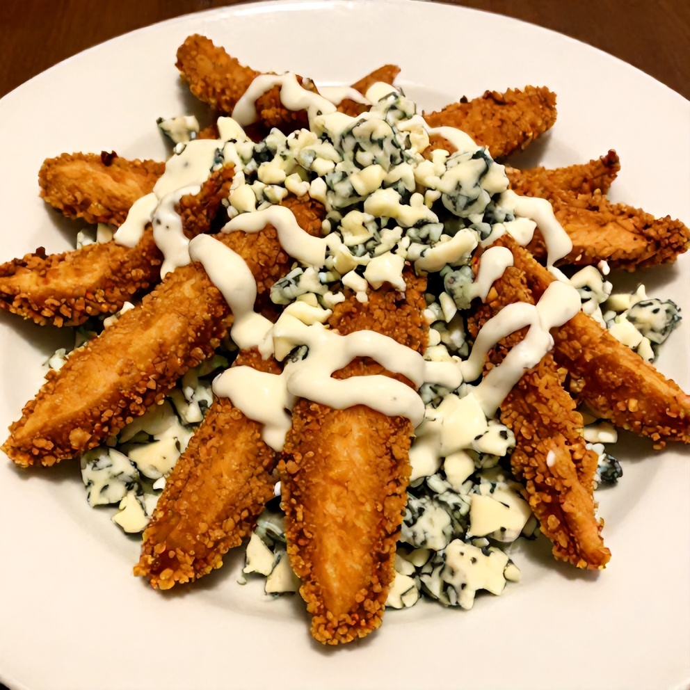 Plated Easy Buffalo Chicken Salad with Ranch Dressing