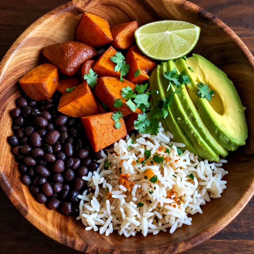 Easy Cajun Sweet Potato Rice Bowl with Black Beans