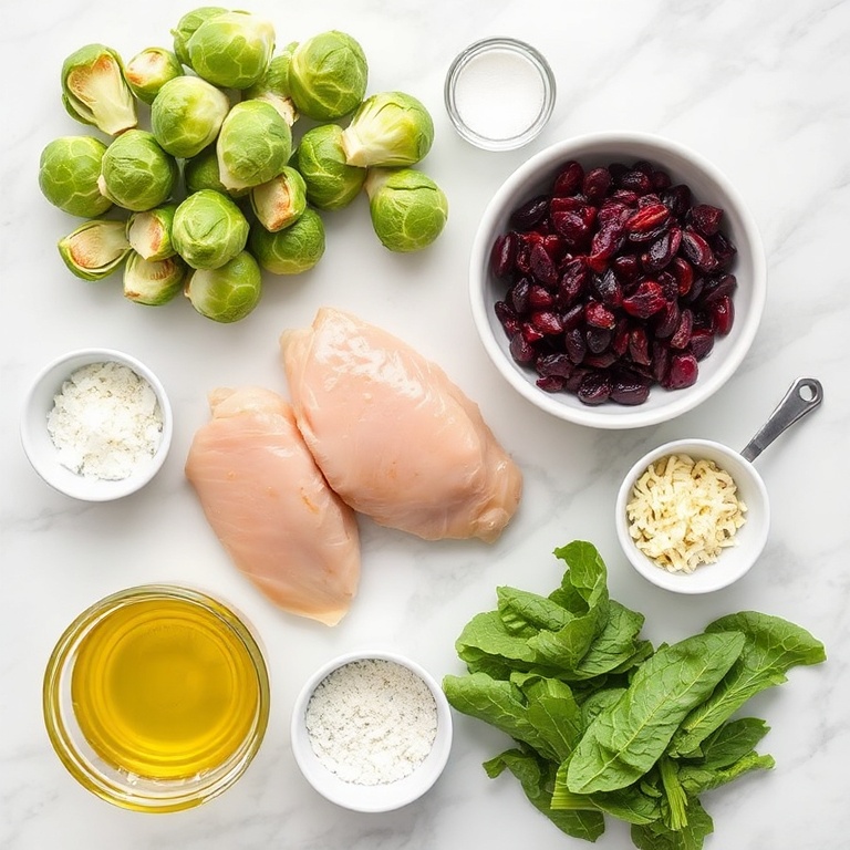 Raw ingredients for Chicken Brussels Sprout Salad