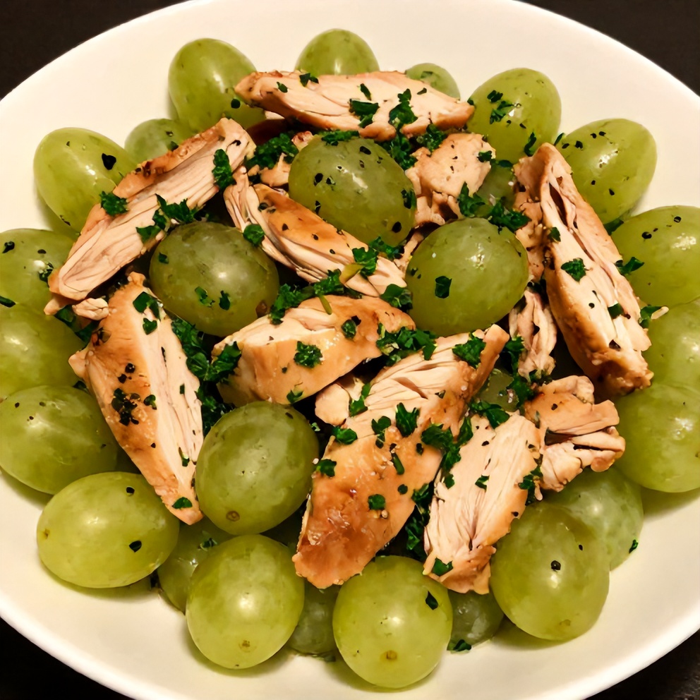 Chicken Grape Salad served in a bowl