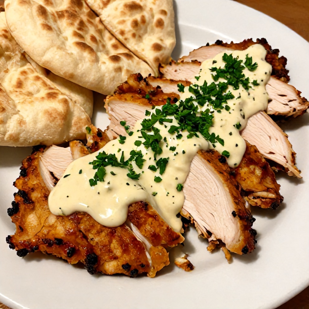 Chicken Shawarma with creamy garlic sauce