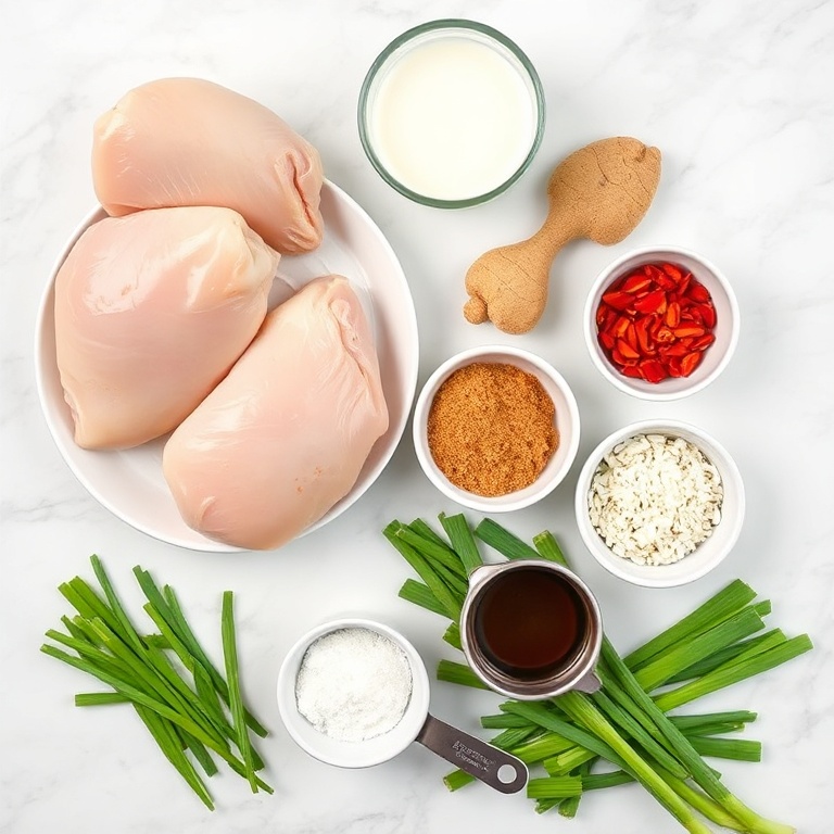 Raw Ingredients for Coconut Chicken