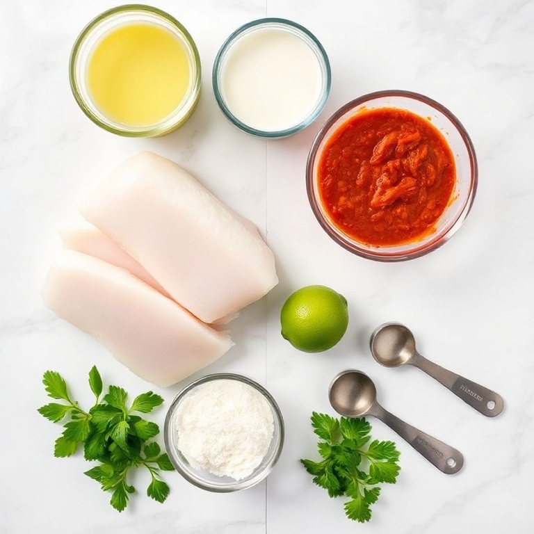 Raw Ingredients for Coconut Lime Fish Curry