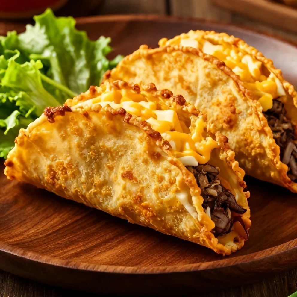 Plated Copycat Taco Bell Meximelt with a side of lettuce
