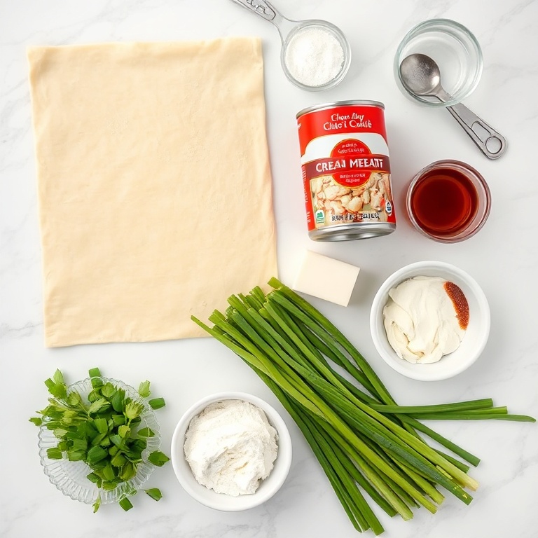 Raw ingredients for Crab Rangoon Pinwheels