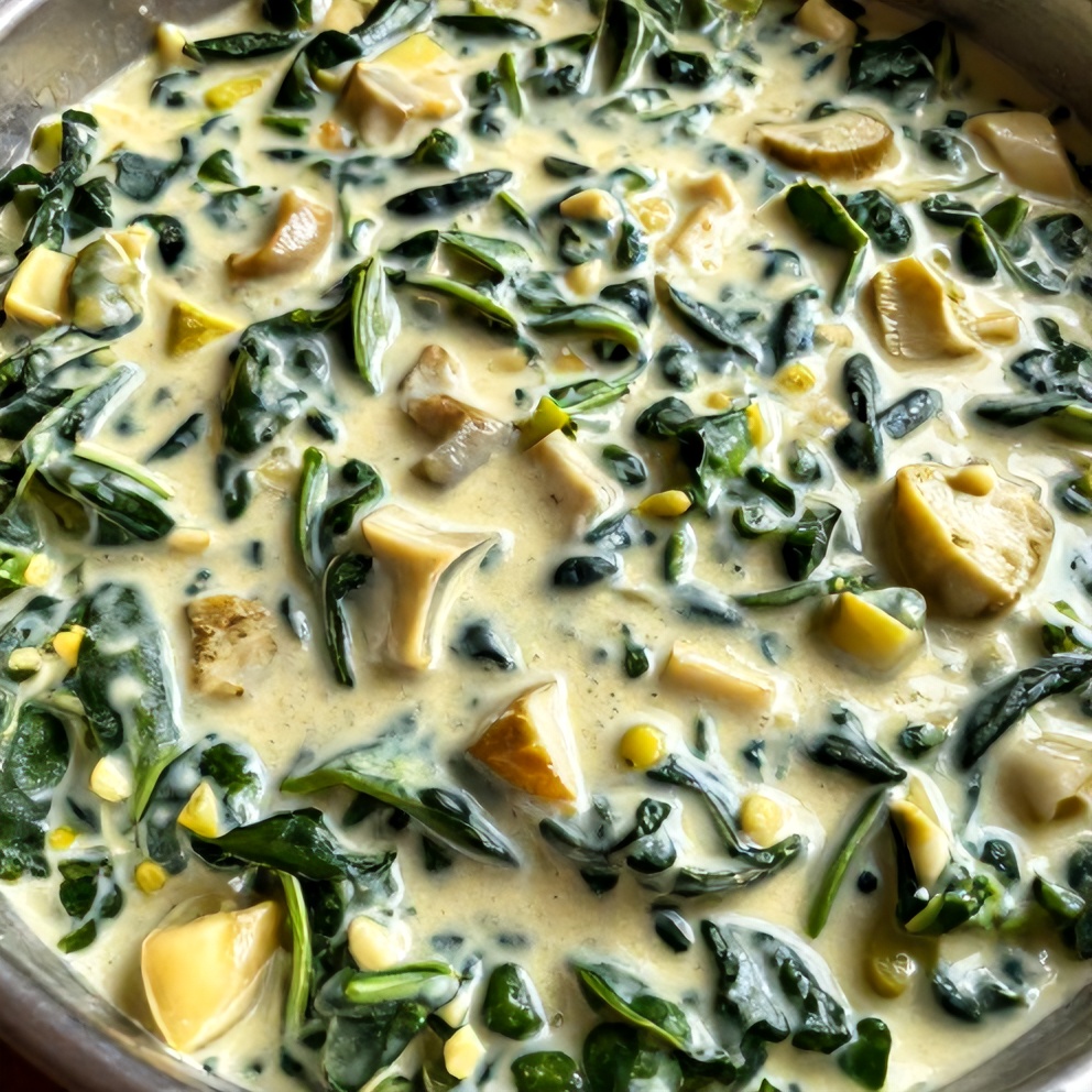 easy creamed spinach and artichokes