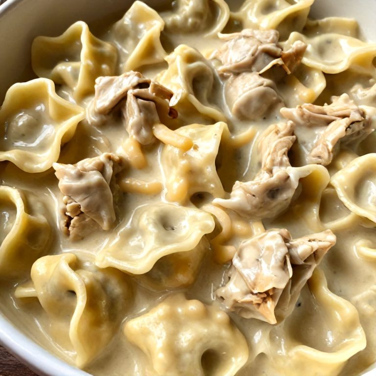 easy creamy crockpot chicken tortellini