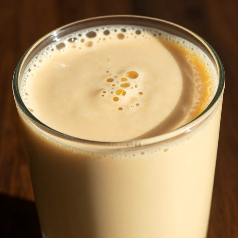 creamy mango coconut protein shake