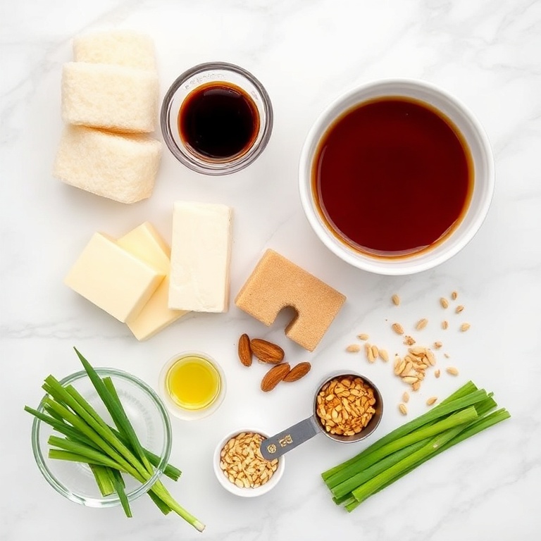 Raw Ingredients for Sweet Soy Butter Korean Rice Cakes