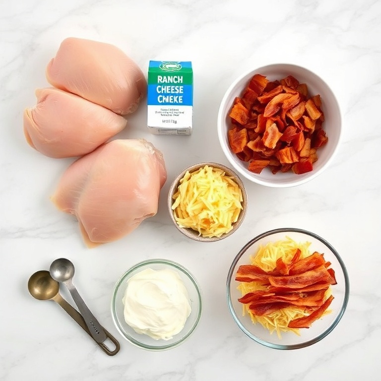 Raw ingredients for crock pot crack chicken