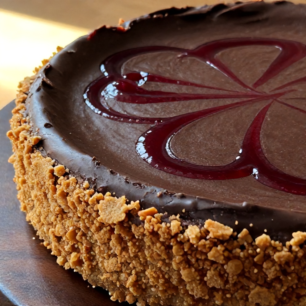 Easy Dark Chocolate Raspberry Cheesecake