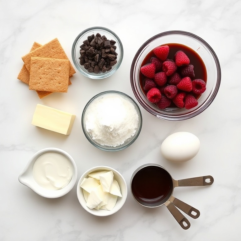 Dark Chocolate Raspberry Cheesecake Ingredients