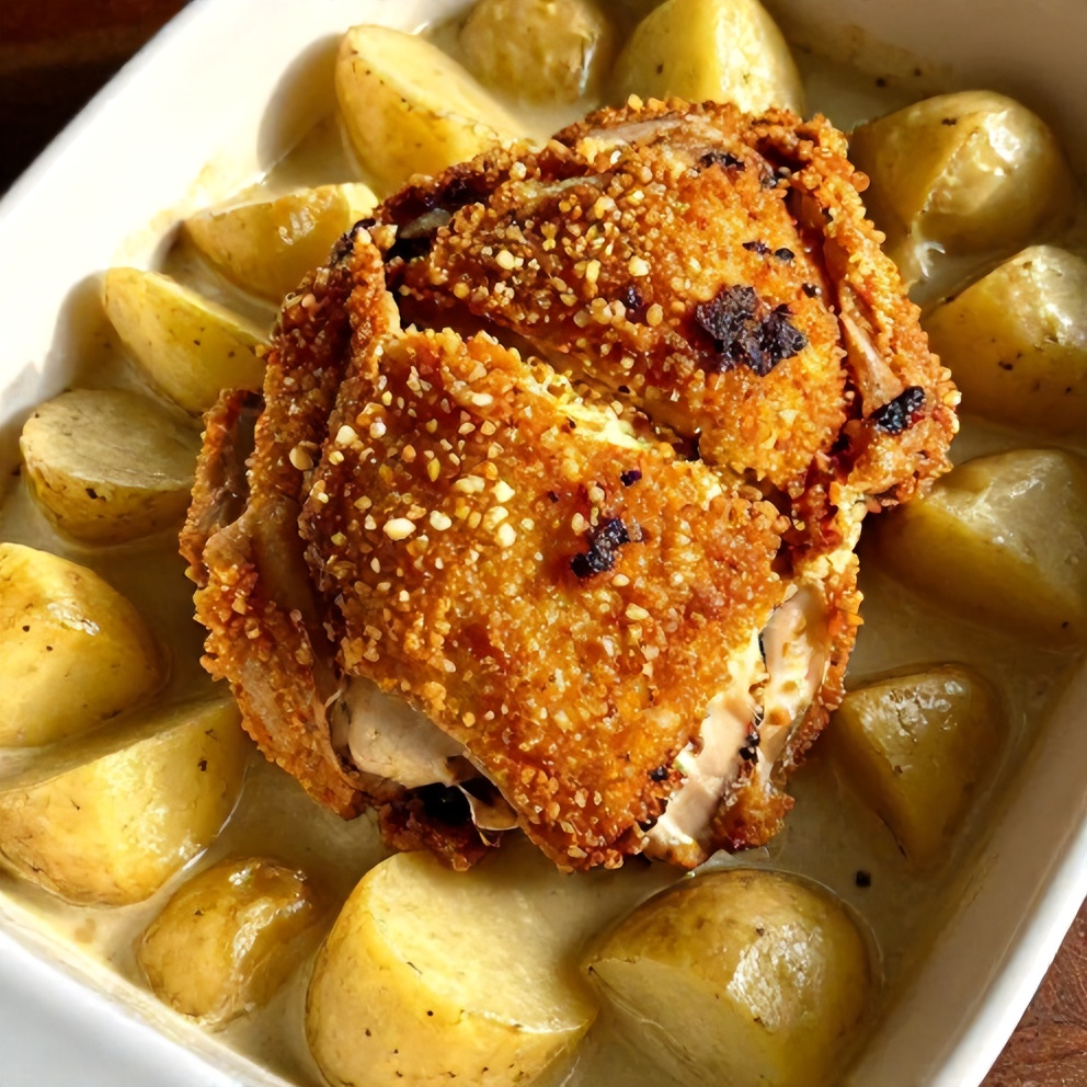 Easy Garlic Parmesan Chicken and Potatoes Crockpot Dinner