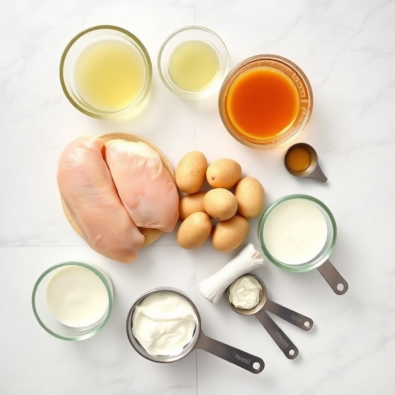 Raw Ingredients for Garlic Parmesan Chicken and Potatoes