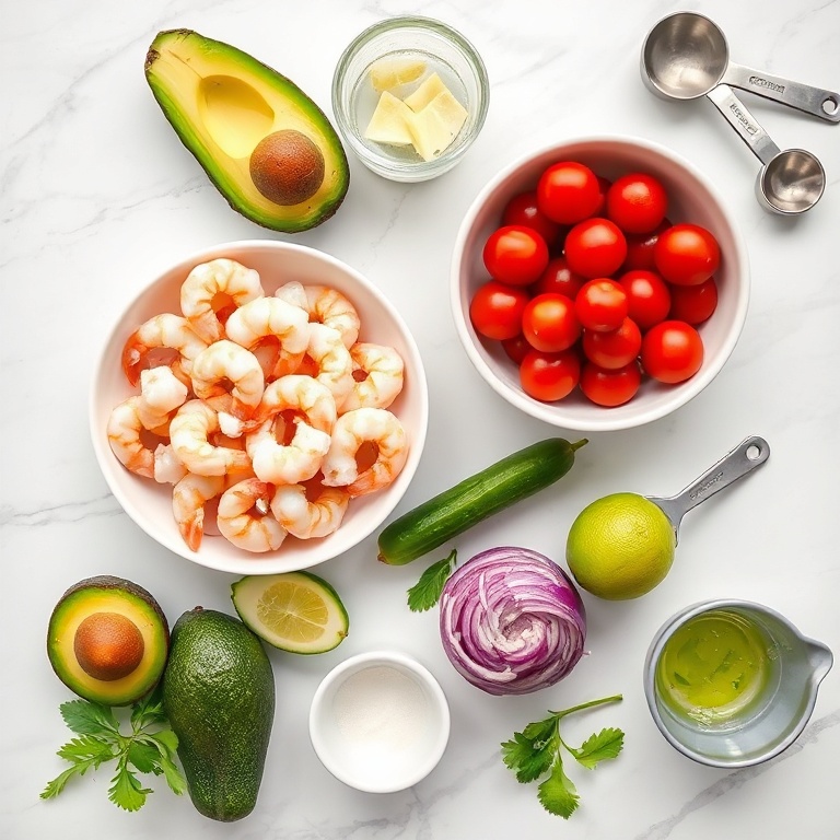 Grilled Shrimp and Avocado Bowl Ingredients