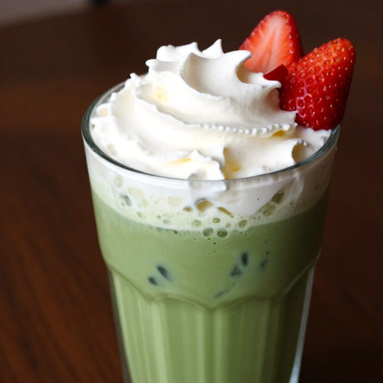 iced matcha strawberry latte