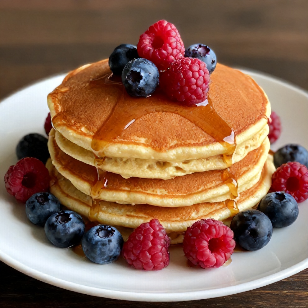 Keto Coconut Flour Pancakes with Fresh Berries