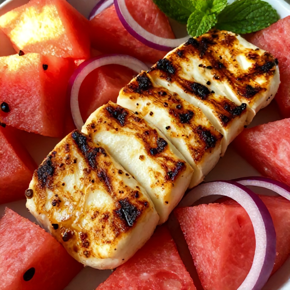 Easy Keto Grilled Halloumi Watermelon Salad