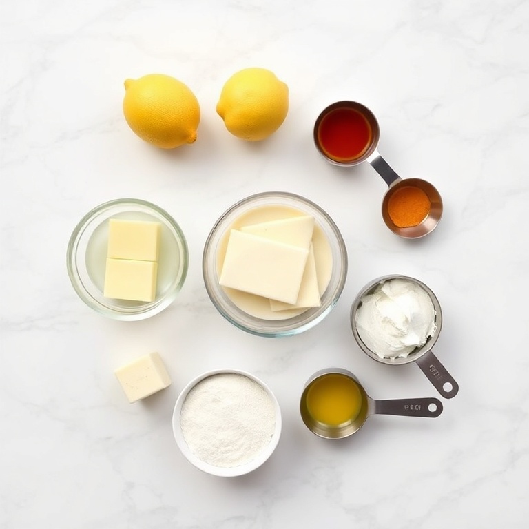 Ingredients for Keto No Bake Lemon Cheesecake Cups