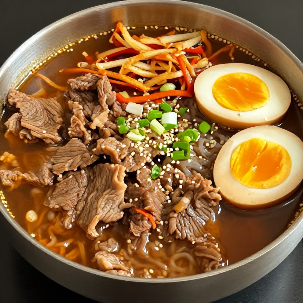 Plated Korean Beef Ramen