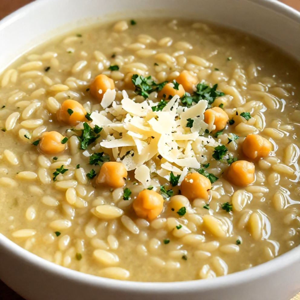 Lemon Chickpea Orzo Soup