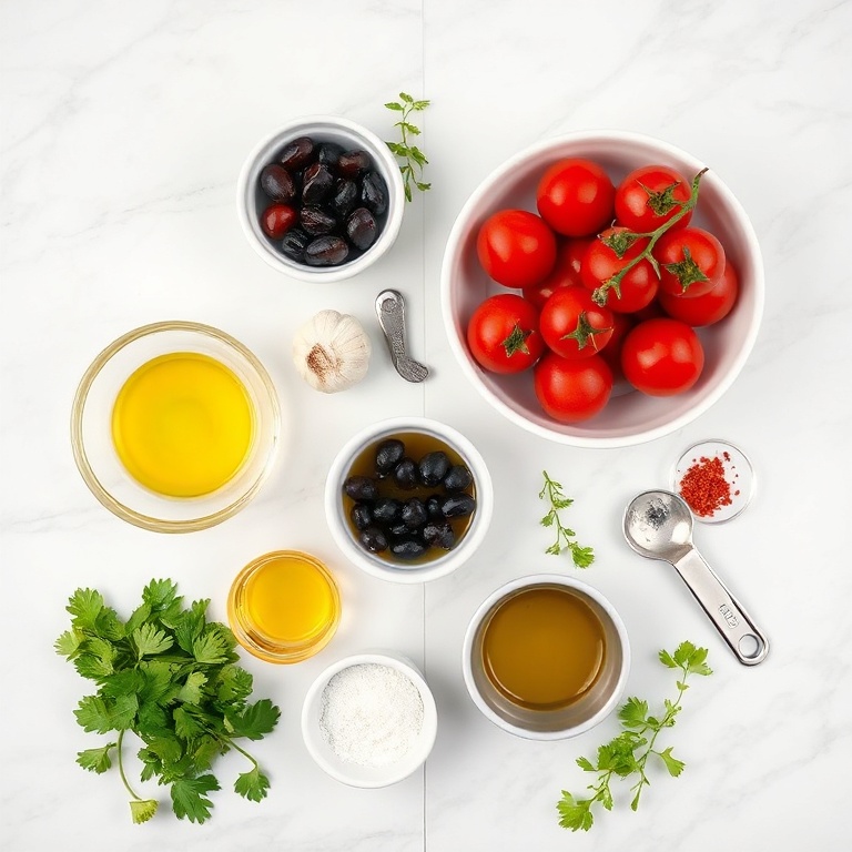 Raw Ingredients for Mediterranean Baked Cod