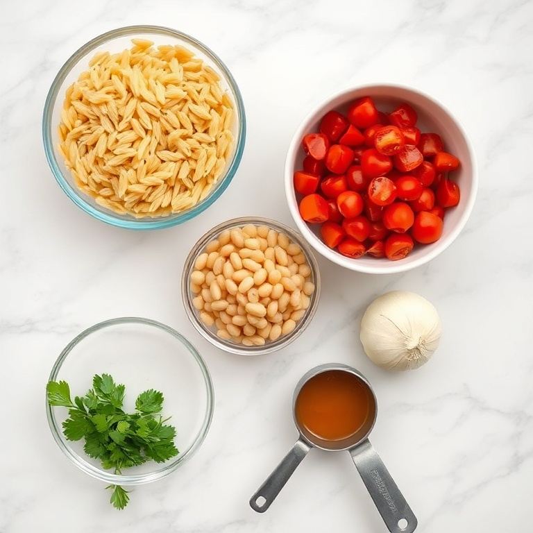 Mediterranean Orzo and Beans Ingredients