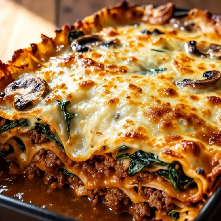 Easy Mushroom Spinach Lasagna