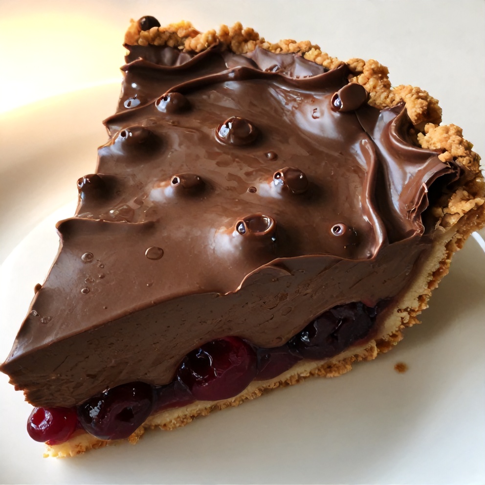 Easy No-Bake Chocolate Cherry Cream Pie