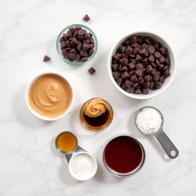 Ingredients for Easy No-Bake Chocolate Peanut Butter Protein Cups