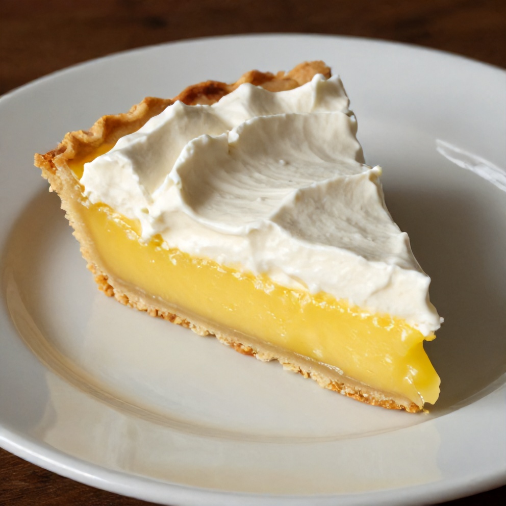 Sliced No Bake Lemon Pie on a Plate